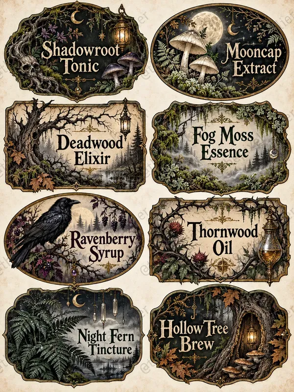 Halloween Apothecary Label Sheets