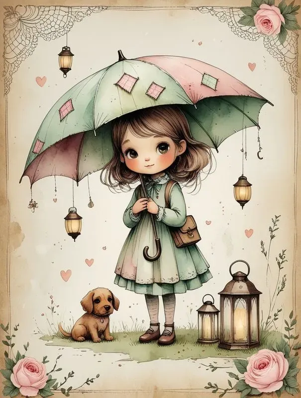 Cozy Whimsical Kids Journal Art