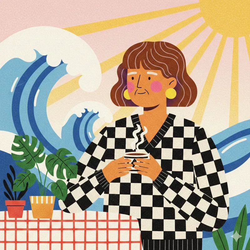 Retro Mediterranean Risograph Art