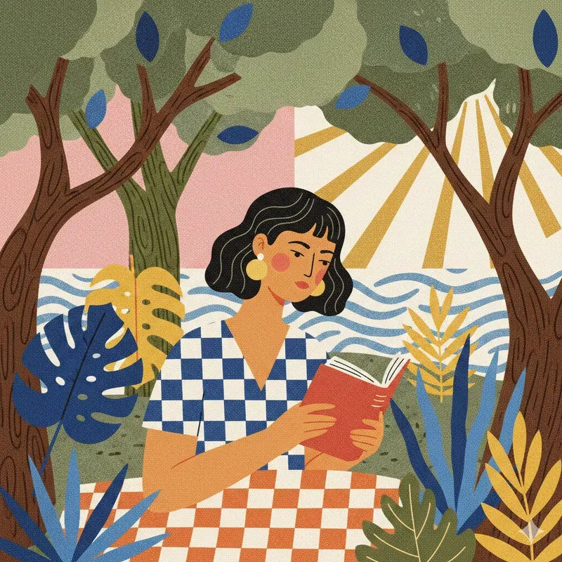 Retro Mediterranean Risograph Art