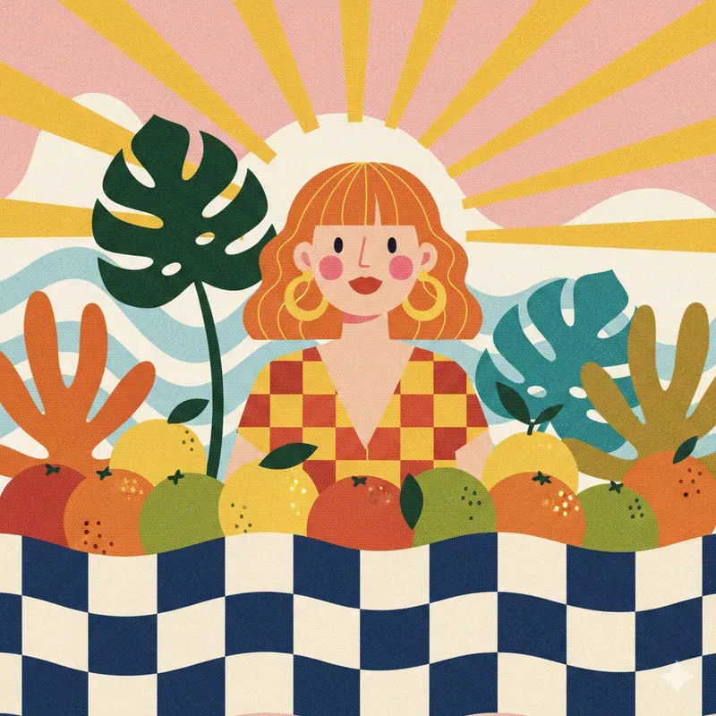 Retro Mediterranean Risograph Art
