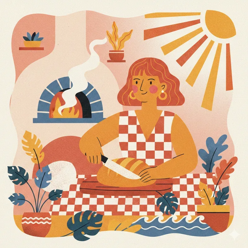 Retro Mediterranean Risograph Art