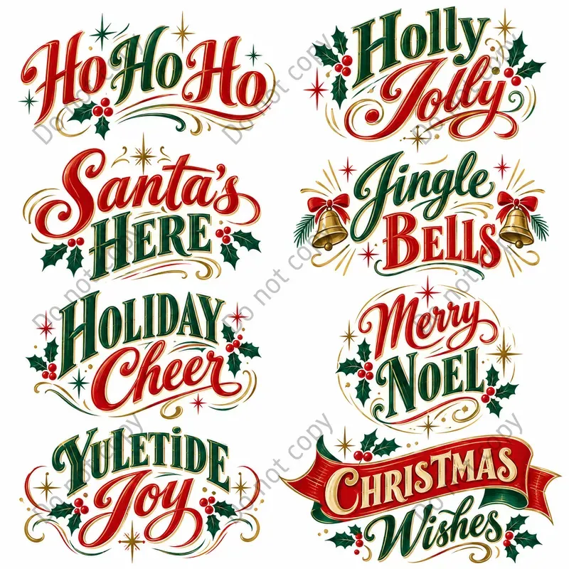 Retro Christmas Lettering Art Sets