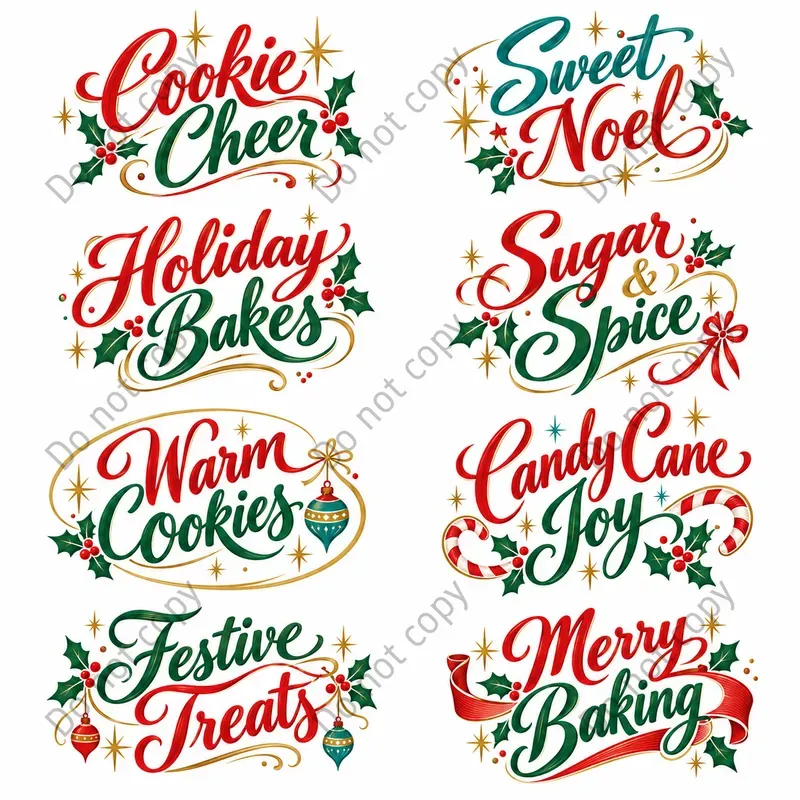 Retro Christmas Lettering Art Sets