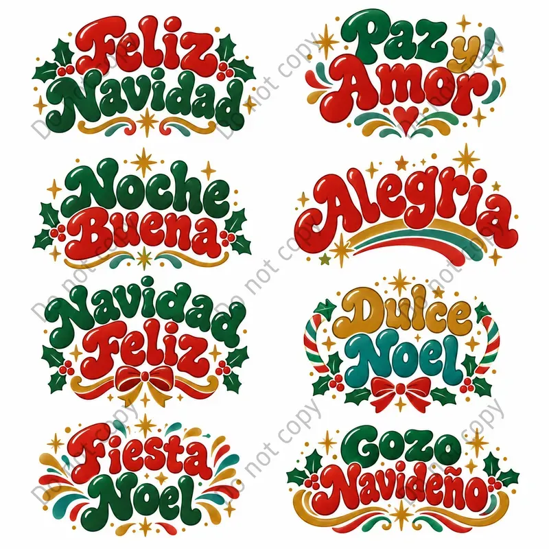 Retro Christmas Lettering Art Sets