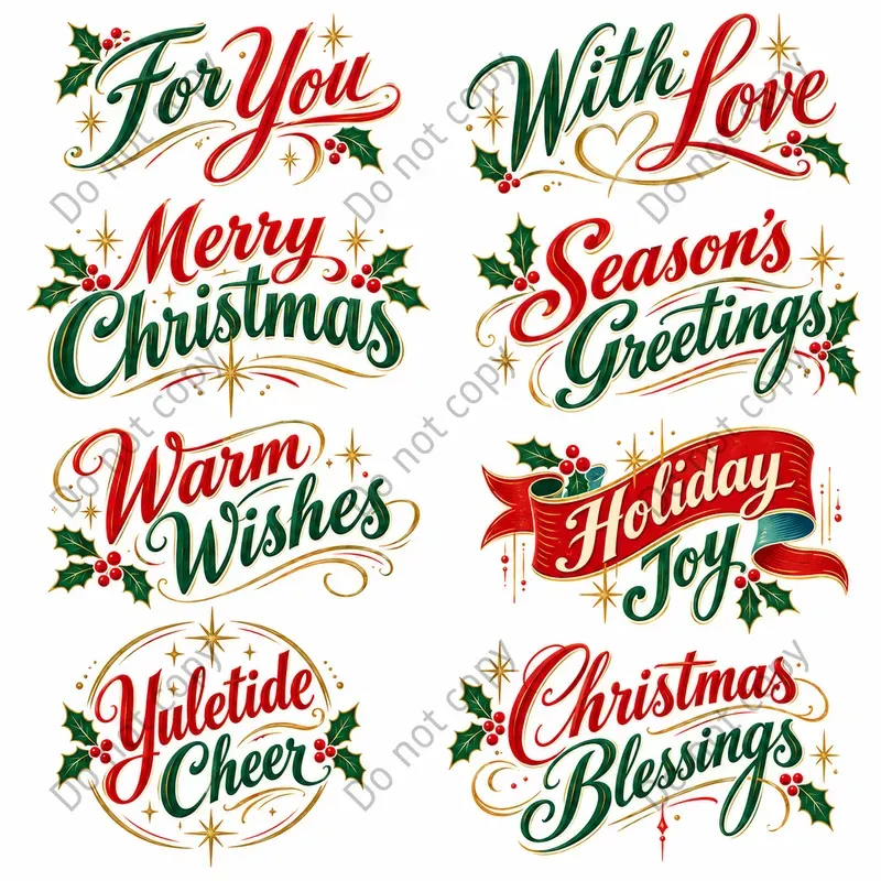 Retro Christmas Lettering Art Sets