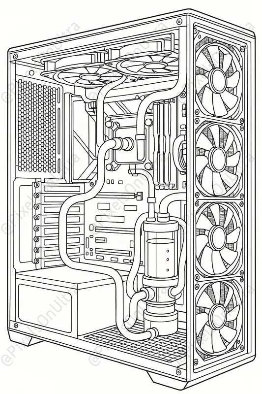 Gaming Pc Coloring Book Pages