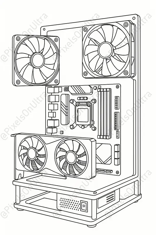 Gaming Pc Coloring Book Pages