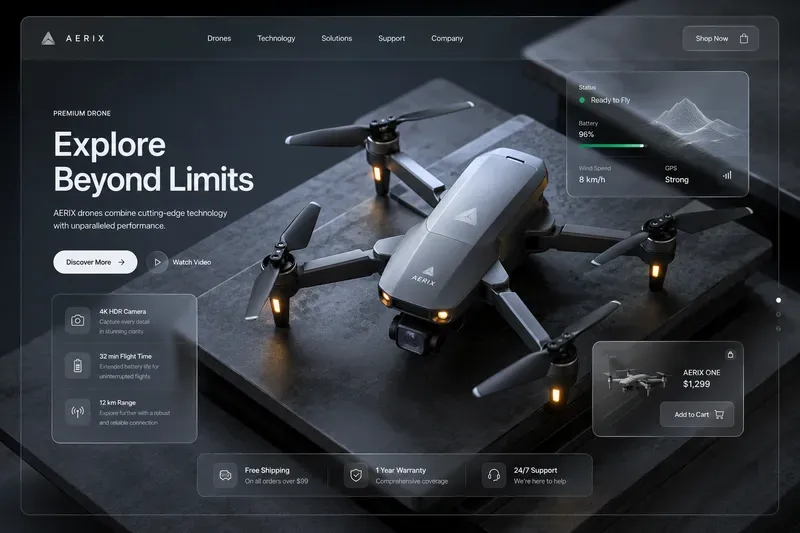 3D Website Landing Pages
