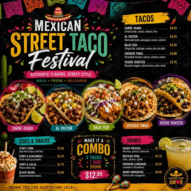 Premium Restaurant Fast Food Menu Flyers