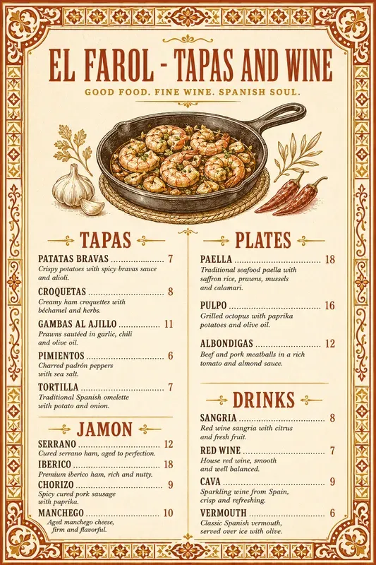 Boutique Restaurant Menu Studios