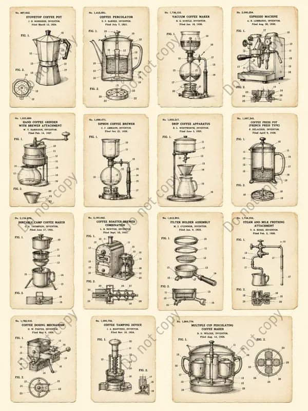 Vintage Patent Diagram Cutouts