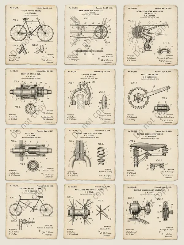 Vintage Patent Diagram Cutouts