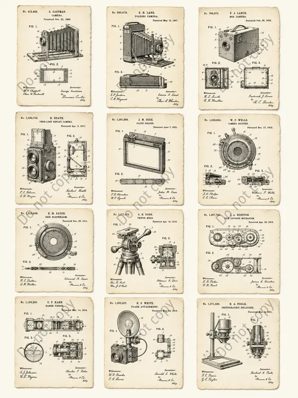 Vintage Patent Diagram Cutouts