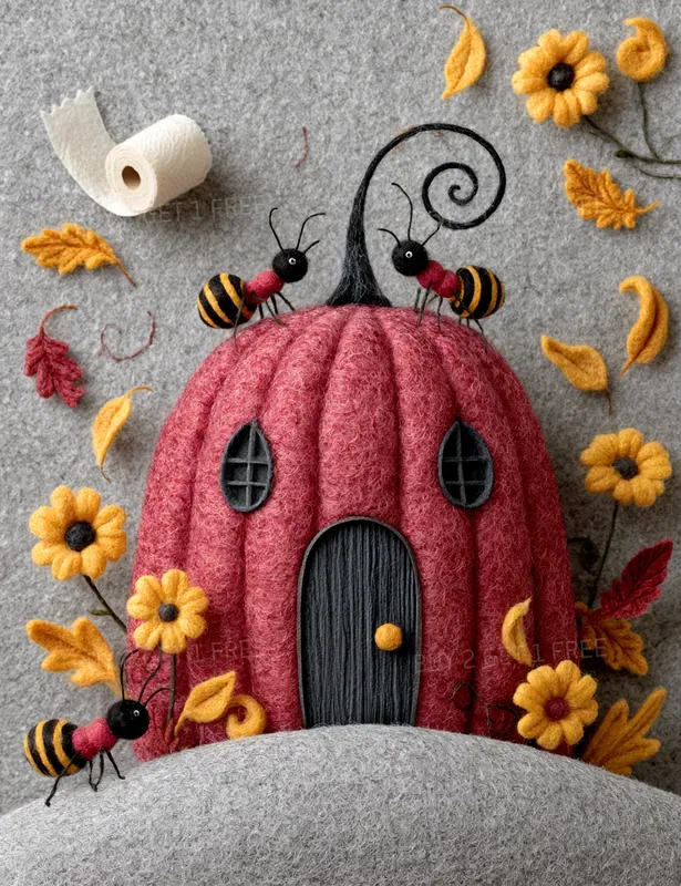Bright Felt Halloween Scenes