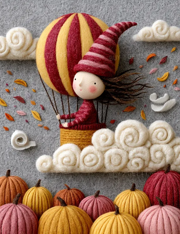 Bright Felt Halloween Scenes