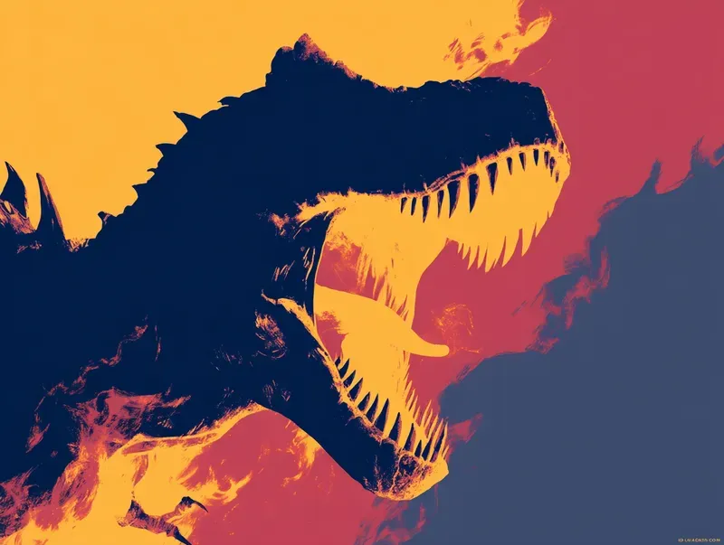 Vibrant Fire Silhouette Graphic Artworks