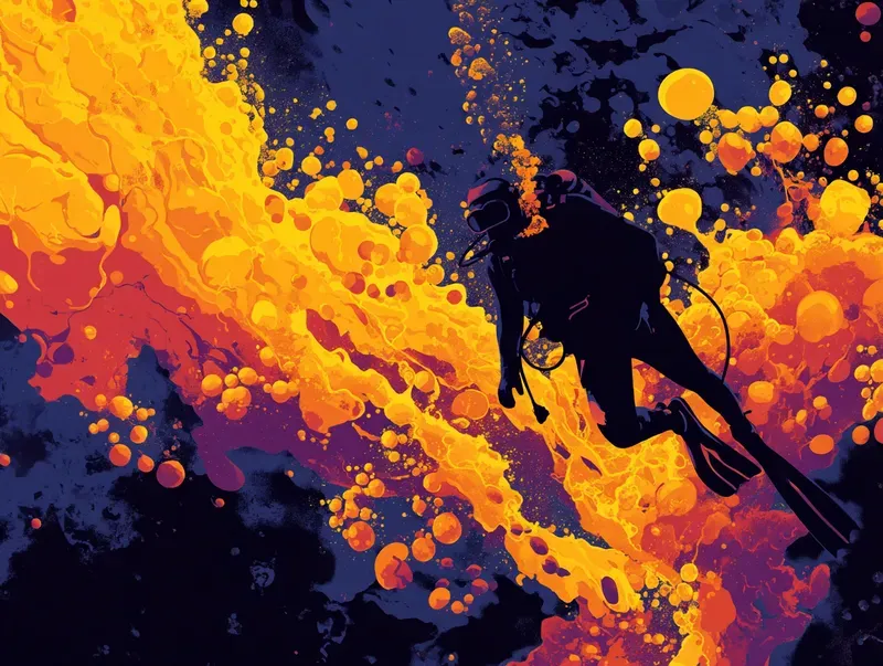 Vibrant Fire Silhouette Graphic Artworks