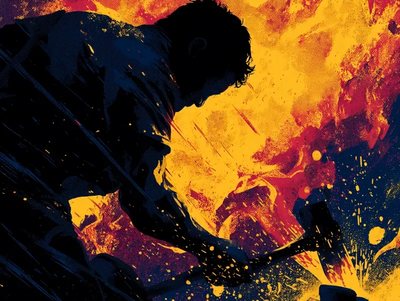 Vibrant Fire Silhouette Graphic Artworks