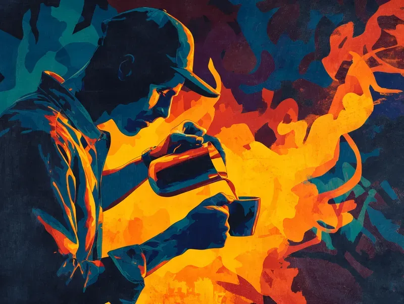 Vibrant Fire Silhouette Graphic Artworks