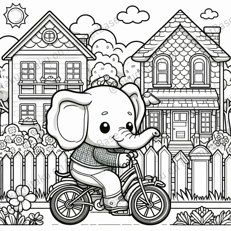 Cozy Cute Elephant Coloring Pages