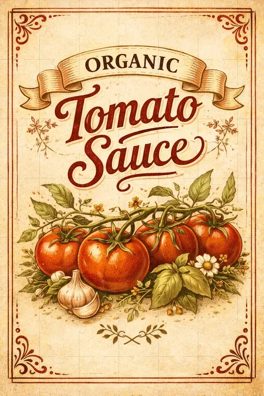 Vintage Organic Farm Kitchen Labels