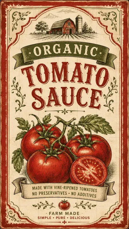Vintage Organic Farm Kitchen Labels
