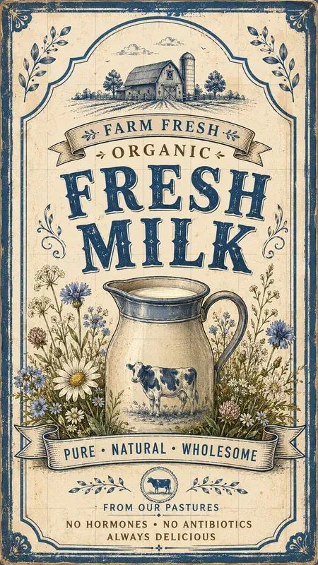 Vintage Organic Farm Kitchen Labels