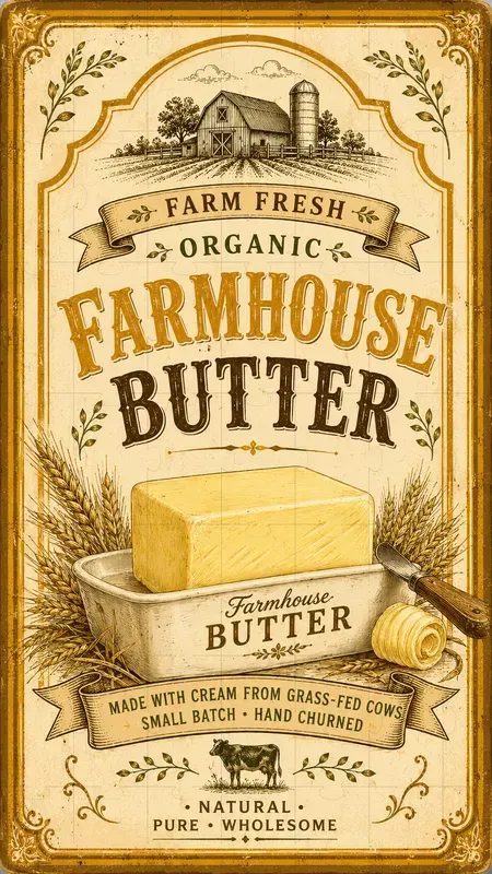 Vintage Organic Farm Kitchen Labels