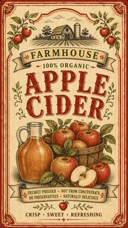 Vintage Organic Farm Kitchen Labels