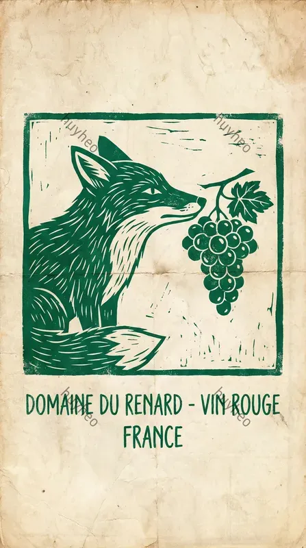 Vintage European Linocut Style