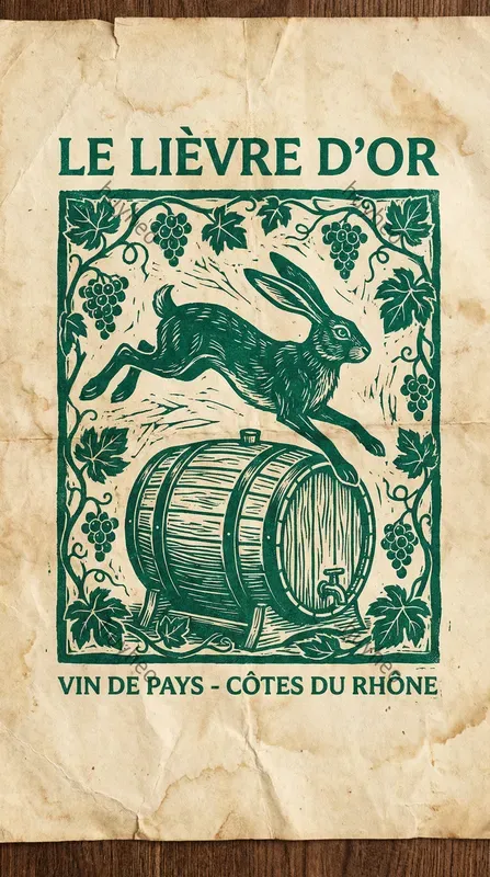 Vintage European Linocut Style