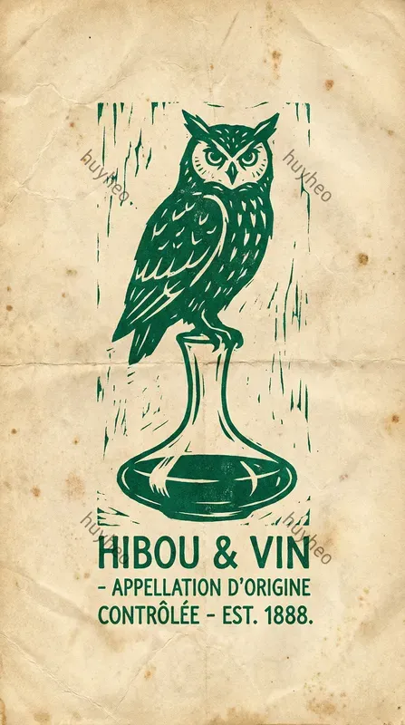 Vintage European Linocut Style