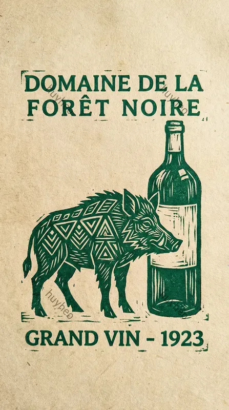 Vintage European Linocut Style