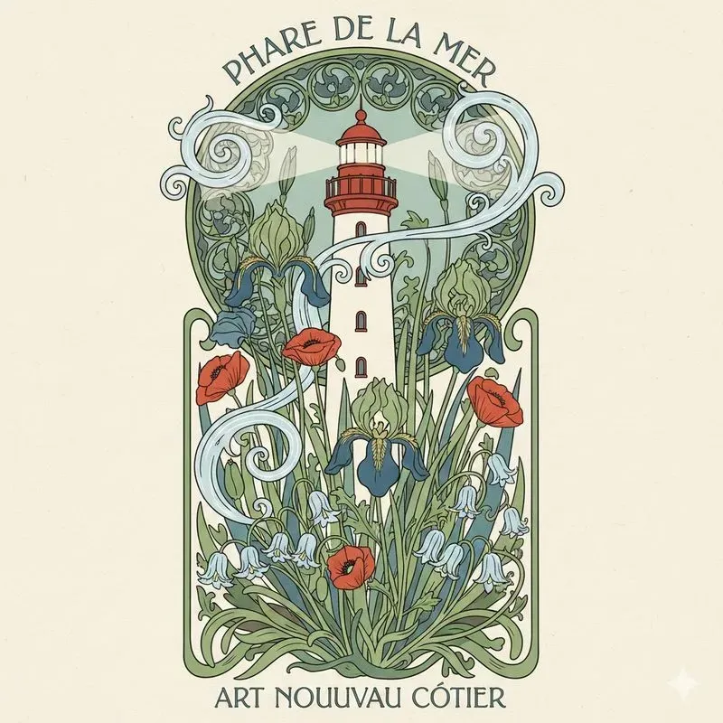Line Art Nouveau Illustration Generator