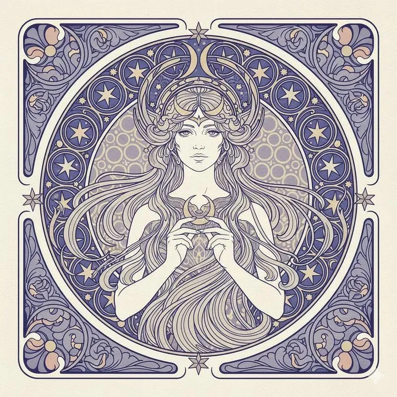 Line Art Nouveau Illustration Generator