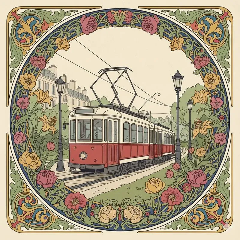 Line Art Nouveau Illustration Generator