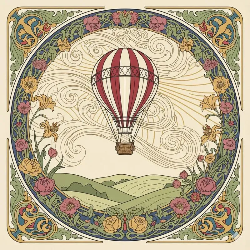 Line Art Nouveau Illustration Generator