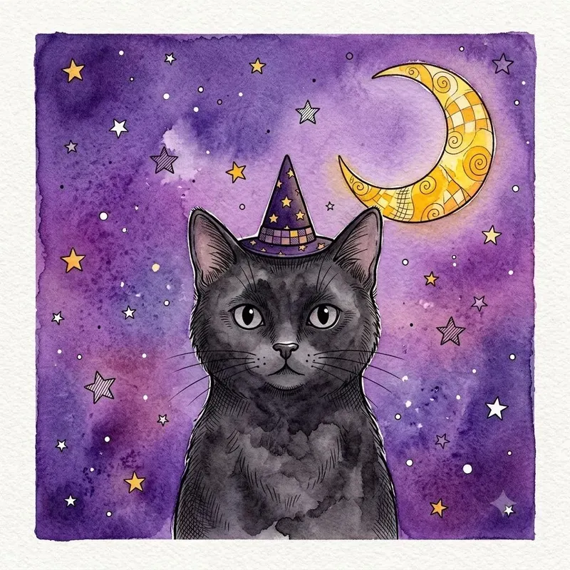 Cute Halloween Watercolor Illustrations