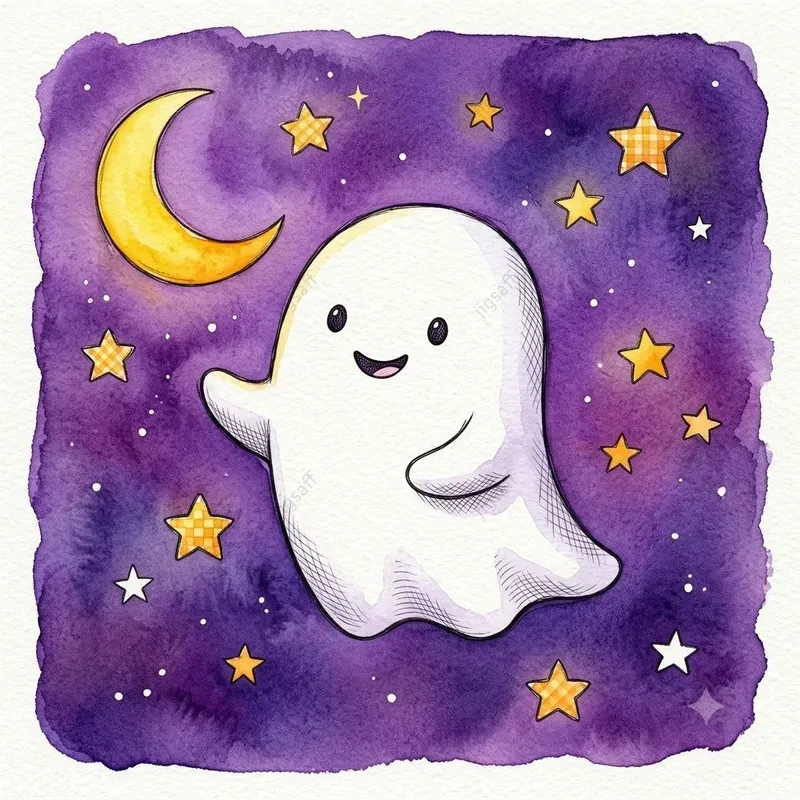 Cute Halloween Watercolor Illustrations