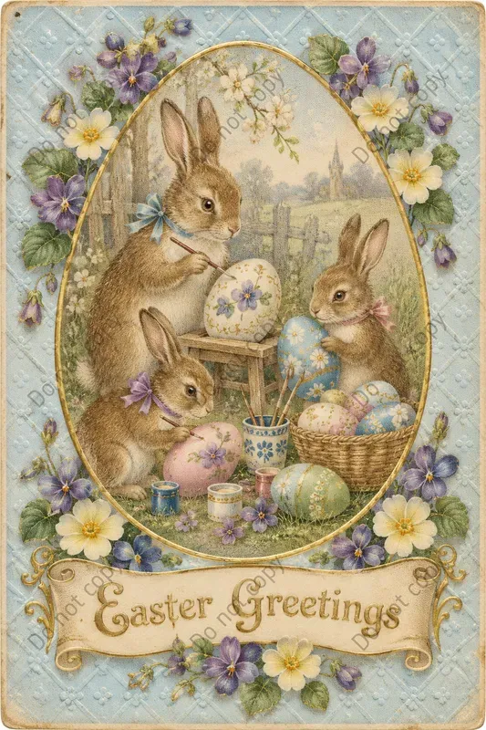 Vintage Easter Postcard Art