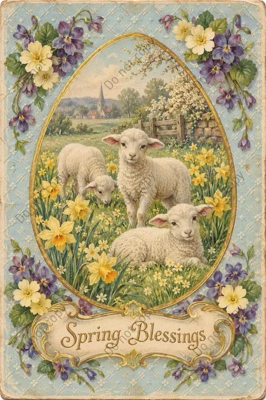 Vintage Easter Postcard Art
