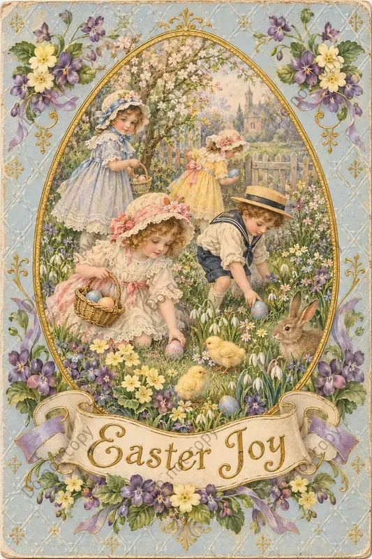 Vintage Easter Postcard Art