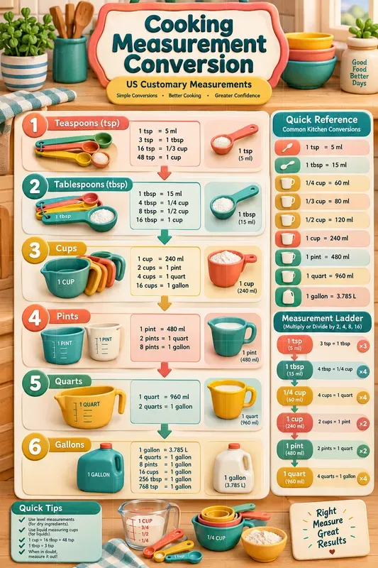3D Cooking Conversion Charts