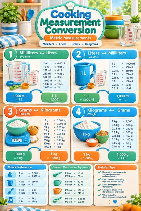 3D Cooking Conversion Charts