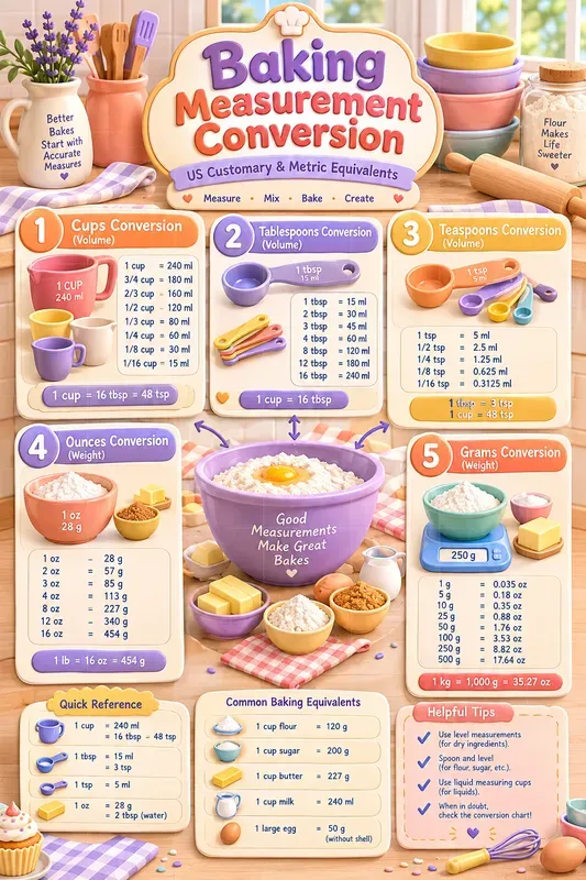 3D Cooking Conversion Charts