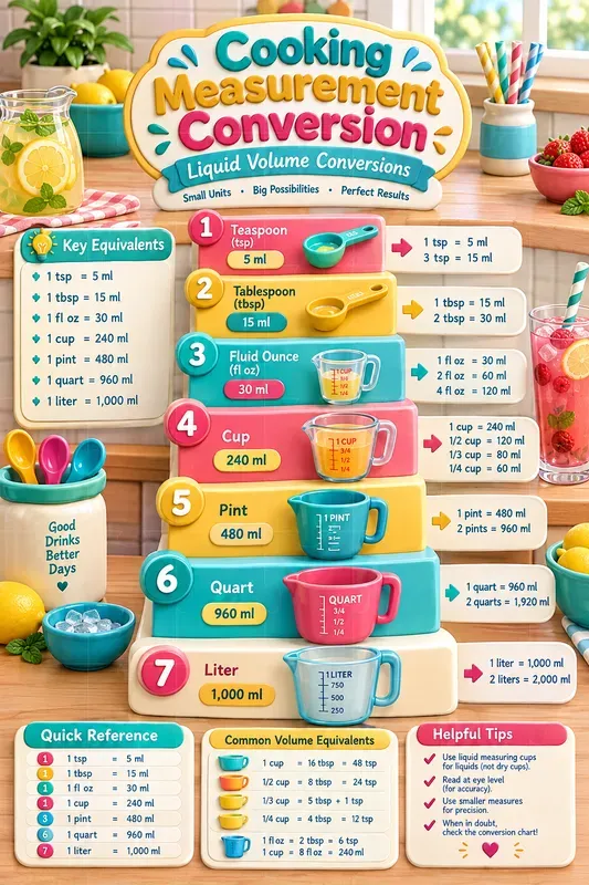 3D Cooking Conversion Charts