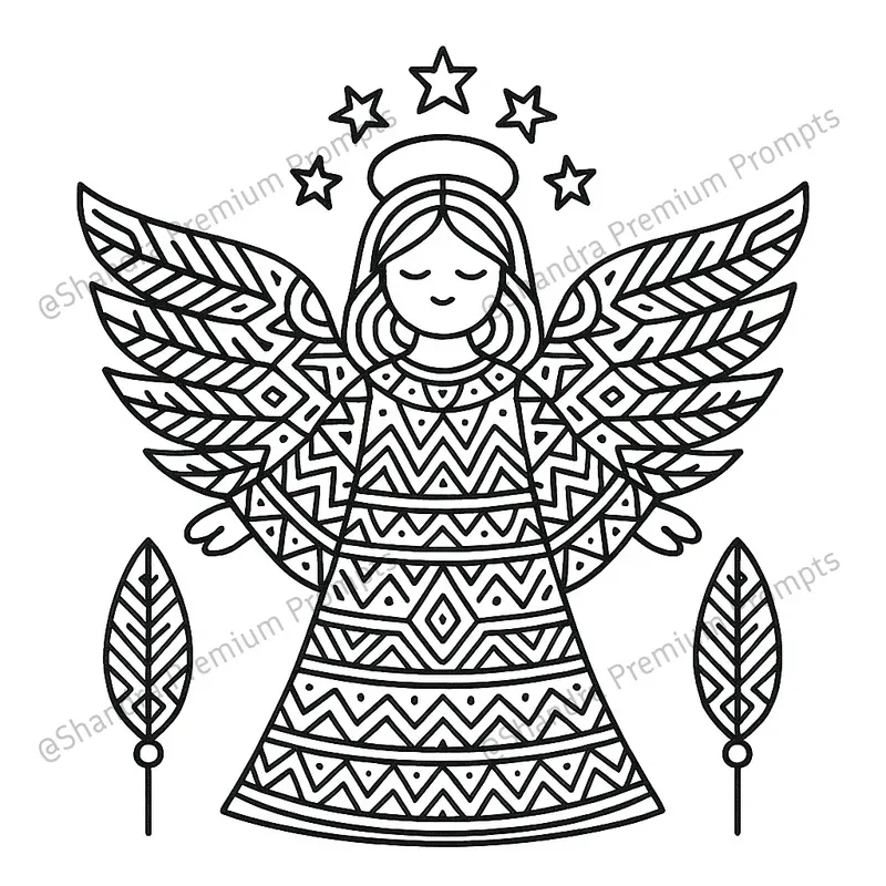 Tribal Style Christmas Coloring Book Art
