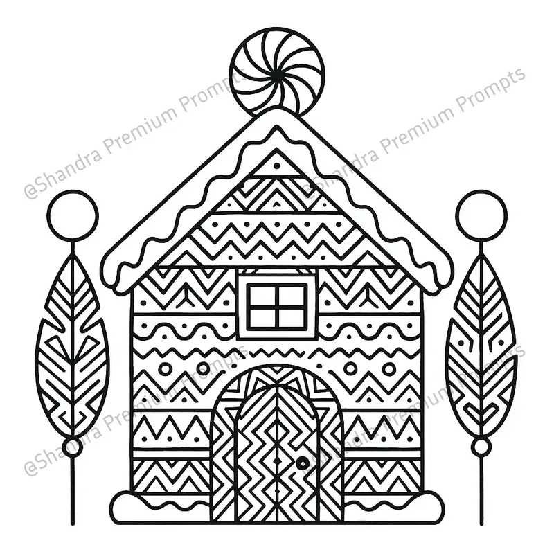 Tribal Style Christmas Coloring Book Art