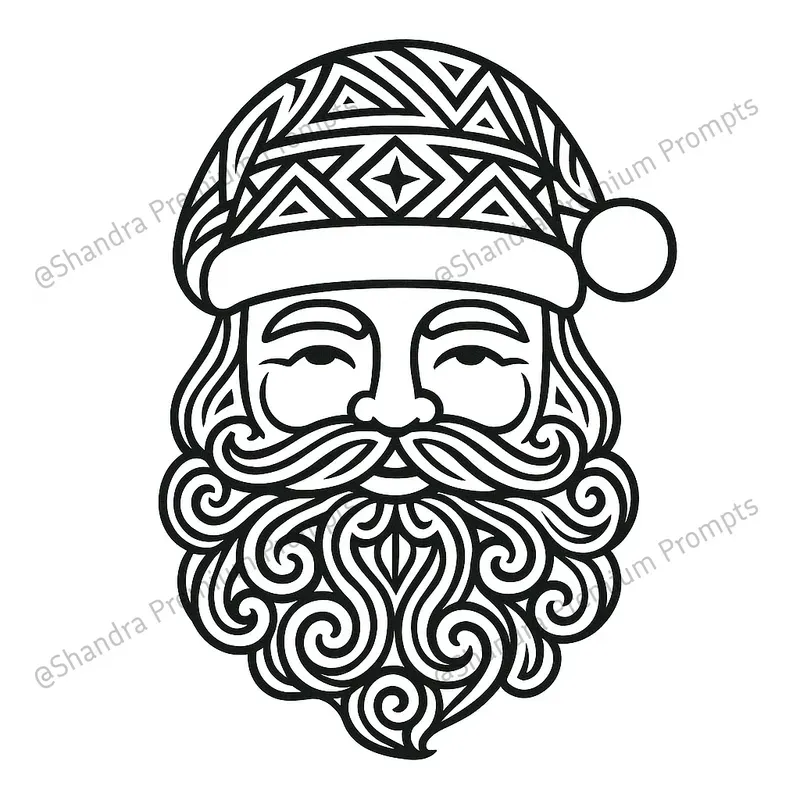 Tribal Style Christmas Coloring Book Art